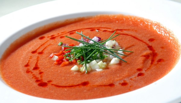 The Spanish cold tomato soup gaspacho