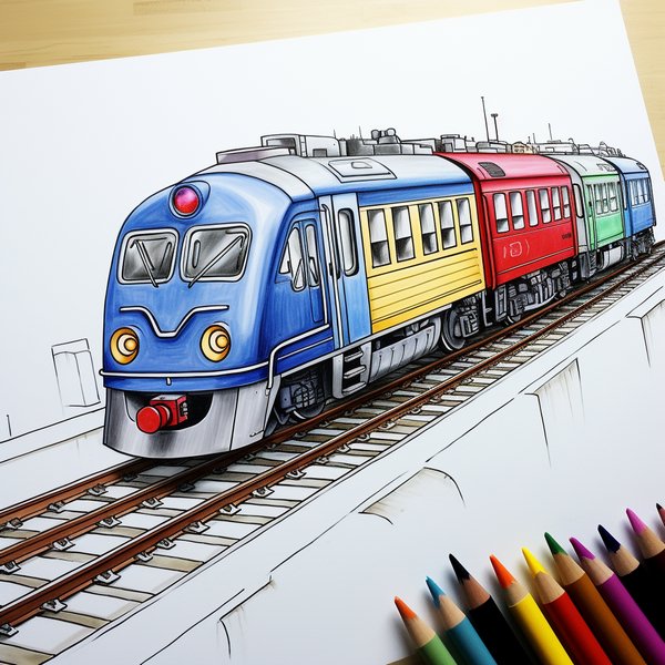 раскраска поезд для детей