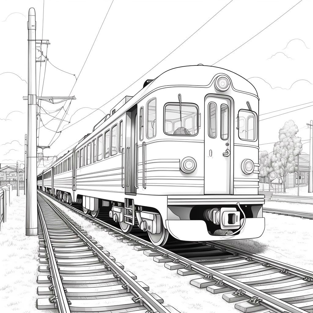 поезд рисунок раскраска